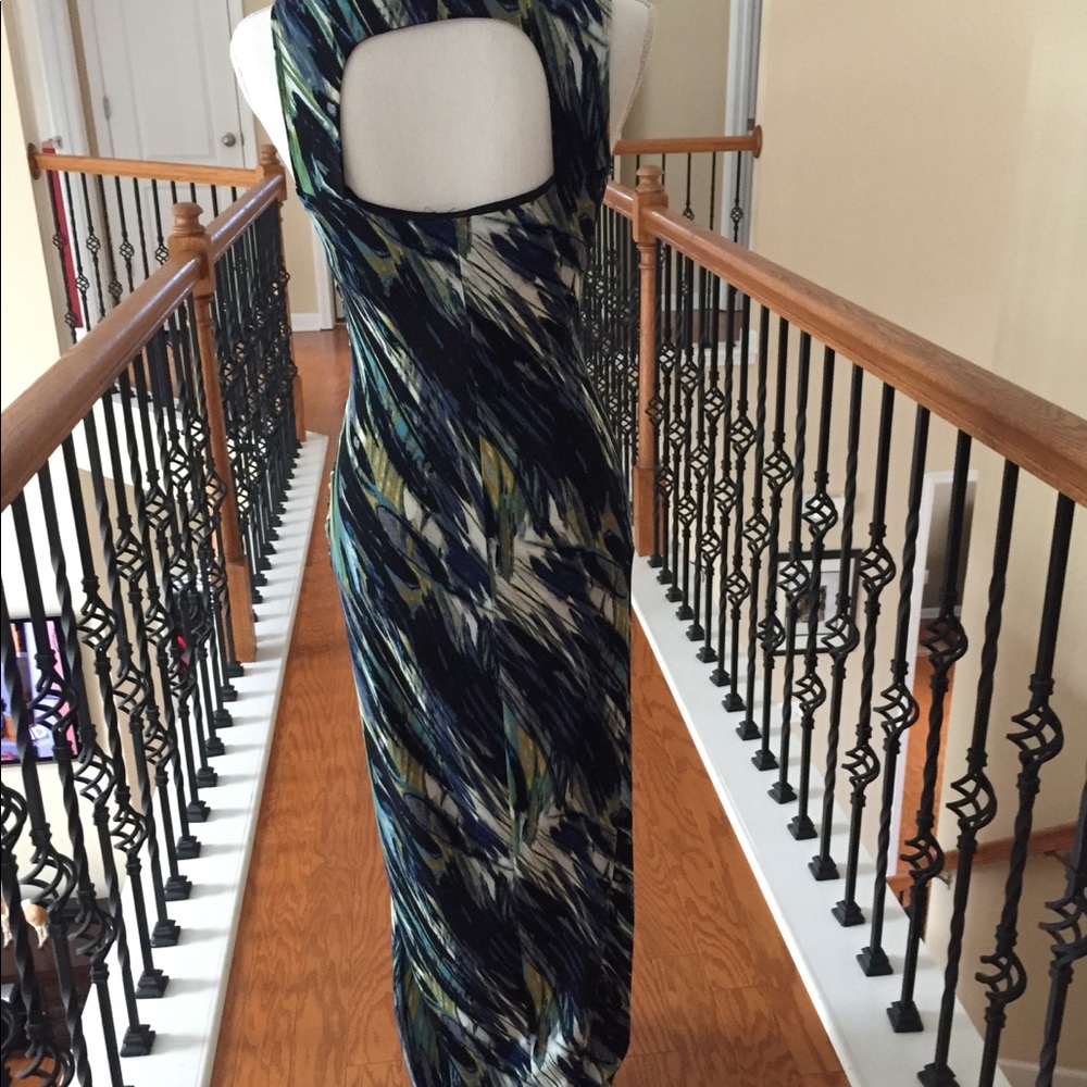 Open back/ruched waistline Maxi with built in bra